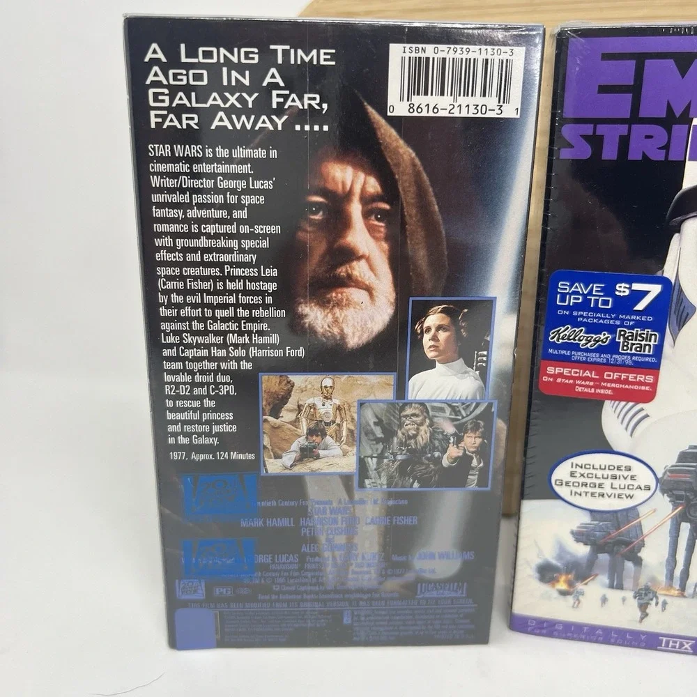 Star Wars Trilogy 3-Tape Set 1995 VHS New Factory Sealed Watermark - Picture 5 of 8